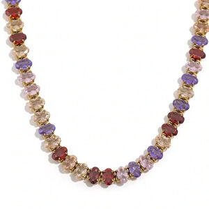 Colorful Zirconia 18K Gold Stainless Steel Waterproof Tennis bracelet